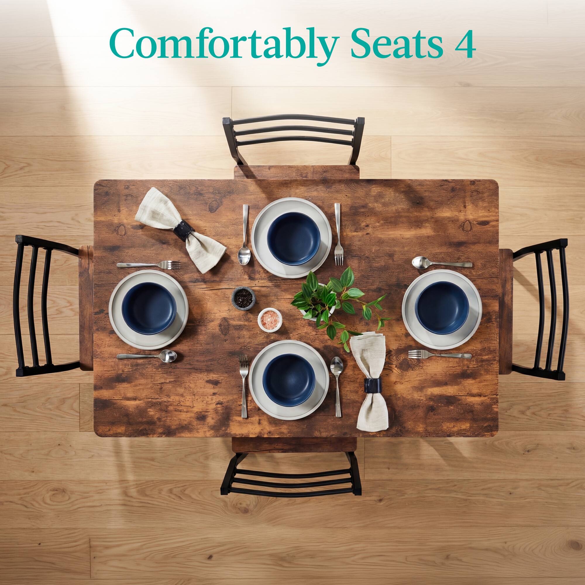Comfortably Seats 4