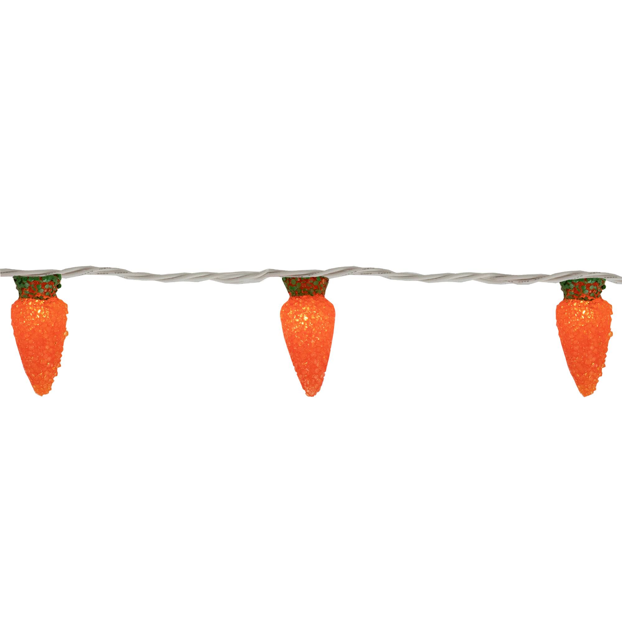 Alt View 4. Northlight - 10-Count Orange Carrot Easter String Light Set, 7.25ft White Wire - Orange.