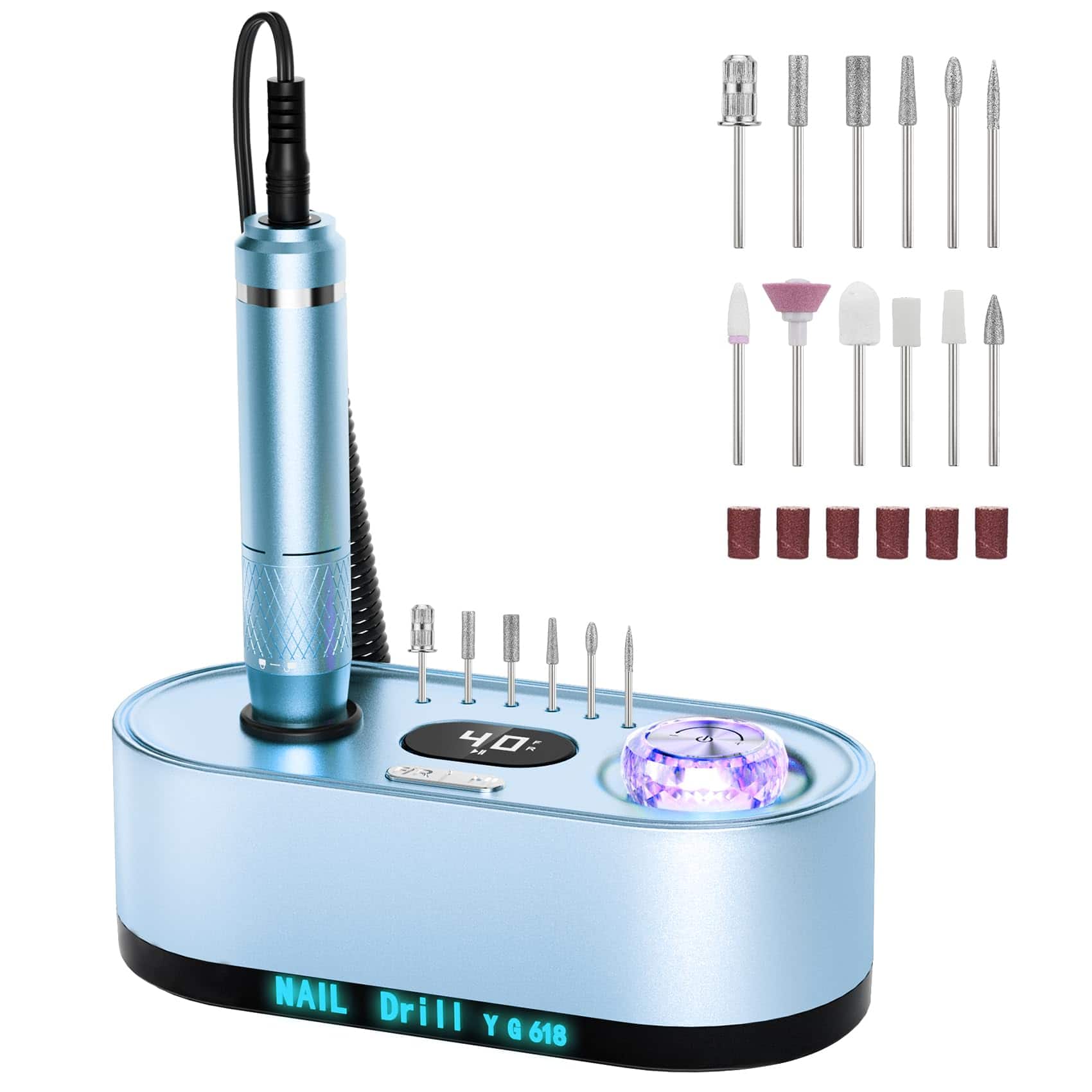 PARKER SLATER - Nail Set Beginner Drill UV Light Acrylic Powder Gel Polish Cordless 40000RPMNail Machine:professionaldrill