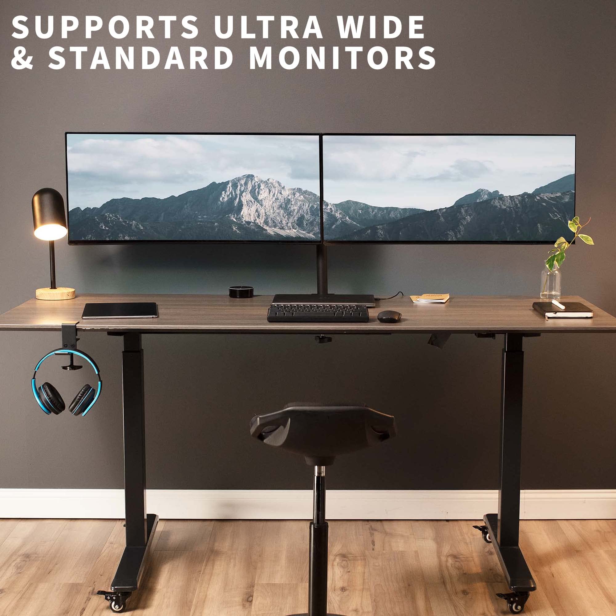 SUPPORTS ULTRA WIDE & STANDARD MONITORS