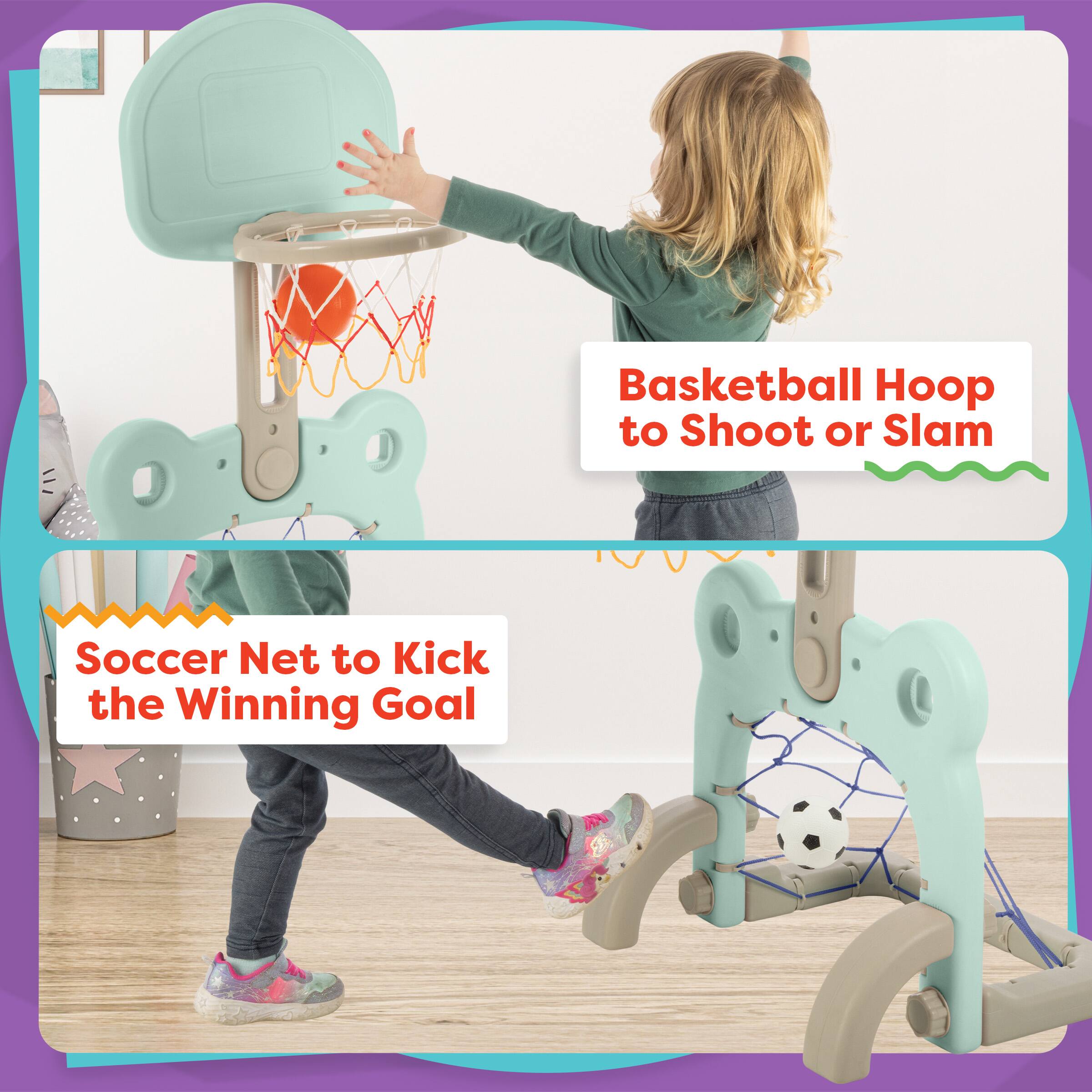 Basketball Hoop to Shoot or Slam

Soccer Net to Kick the Winning Goal