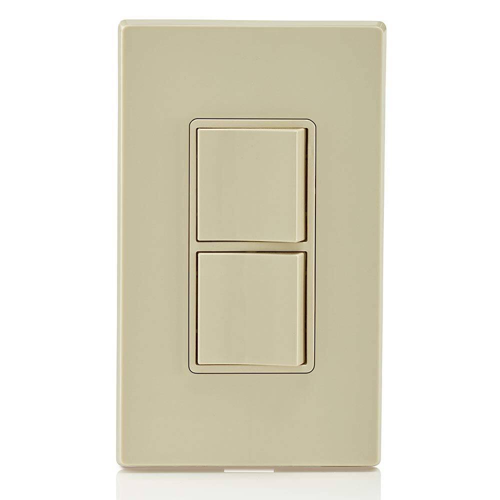 Left. Leviton - Decora Single-Pole AC Combination Switch 5634-I - Ivory.