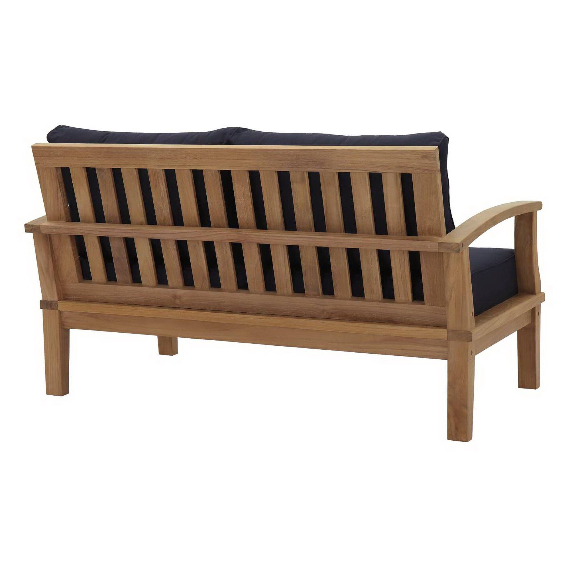 Alt View 5. Modway - Marina 8 Piece Outdoor Patio Teak Set by Modway - Natural Navy.