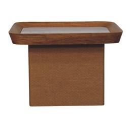 Artisan Furniture - Solid Wood Marble Top Chatai Coffee Table - Brown
