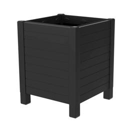 Tierra Verde - 17-Inch x 17-Inch Flora Cube Planter Box for Patios or Decks, Black