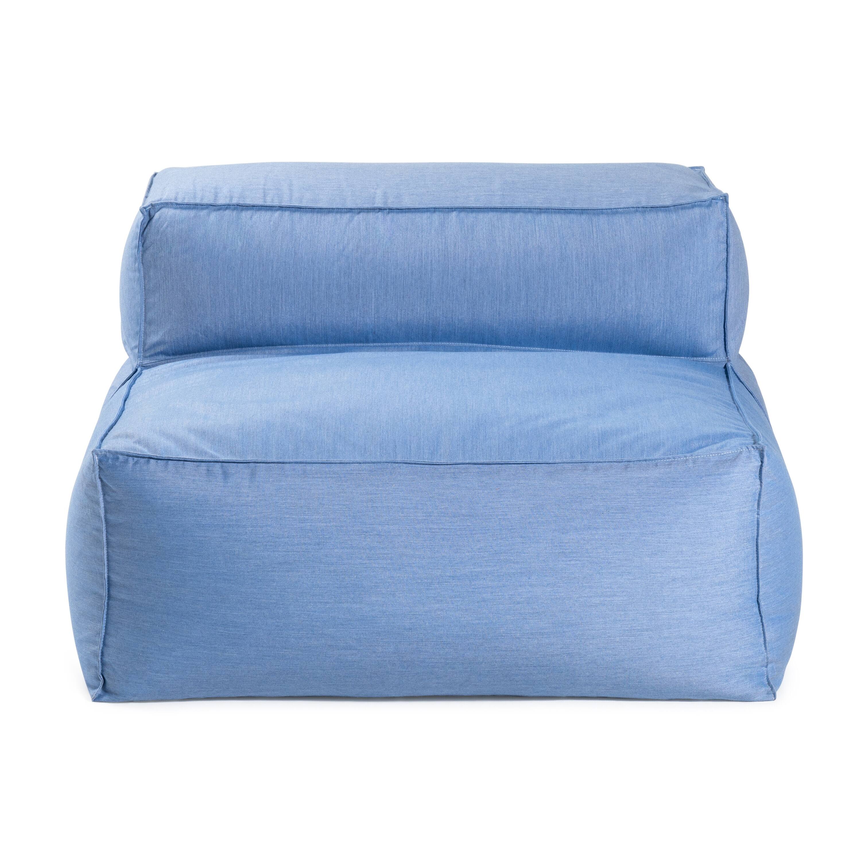 Alt View 1. Jaxx - Baya Outdoor Center Seat - Luxurious Oversized European Style Outdoor Soft Seating, Sunbrella Ocean Blue - Ocean Blue.