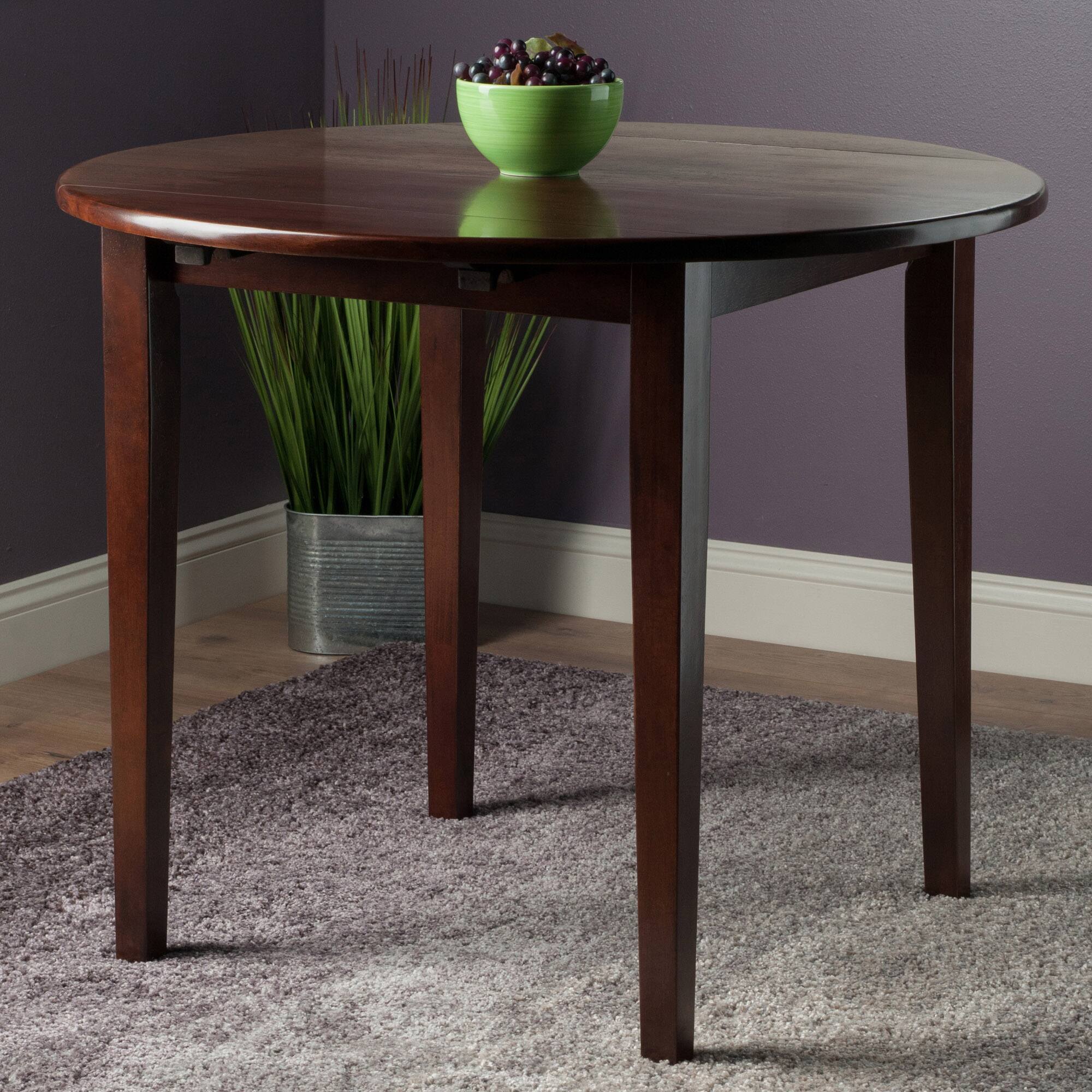 Alt View 8. Winsome Wood - Clayton Round Drop Leaf Dining Table - Walnut.