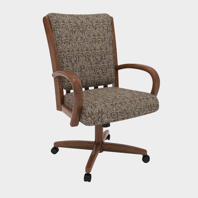 Chromcraft - Baylor Collection CM177 Quick Shipping Chair in Walnut Finish - Beige