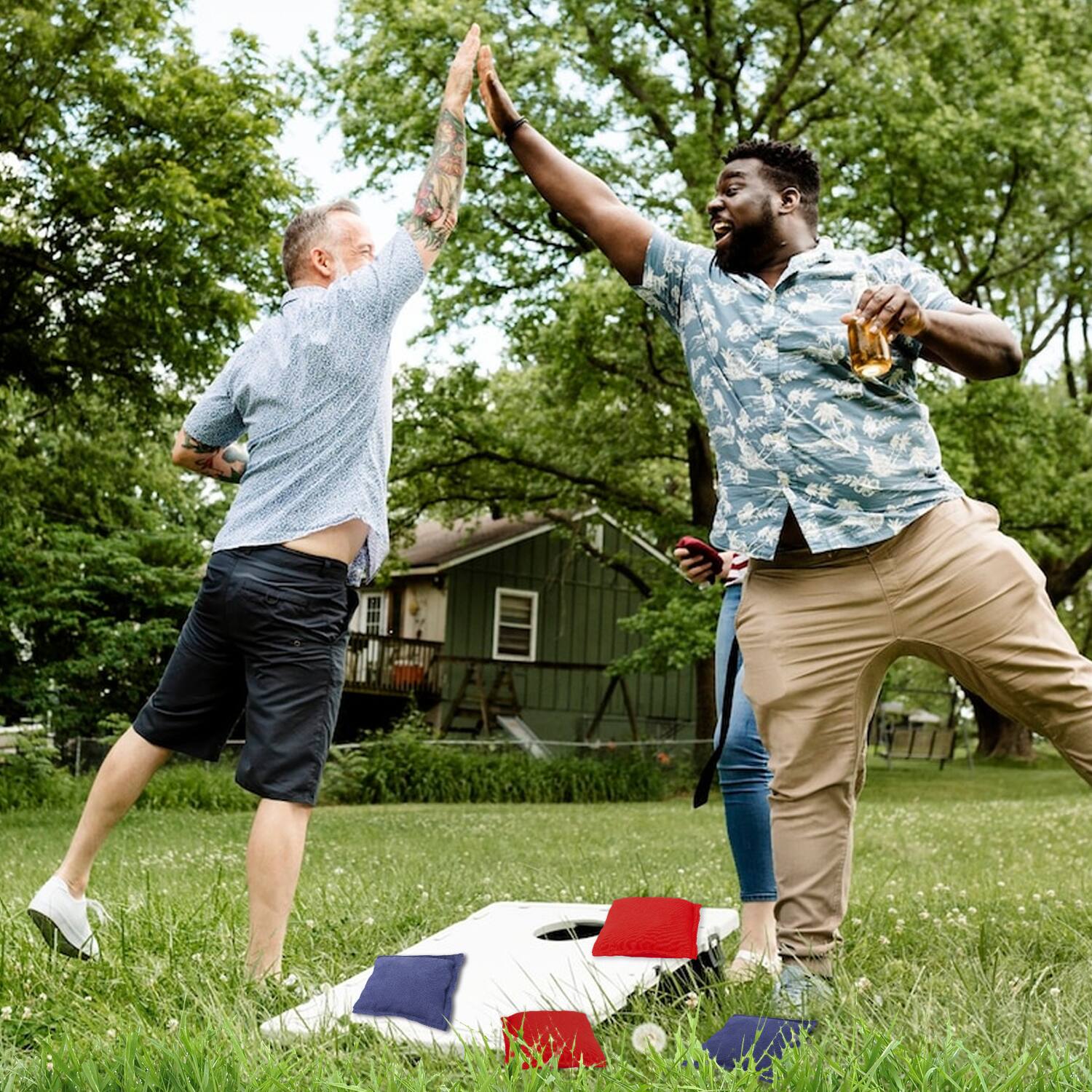 Alt View 2. GSE Games & Sports Expert - Set of 8 Premium Weather Resistant Regulation Size and Weight Cornhole Bean Bags. (Red & Blue) - Red & Blue.