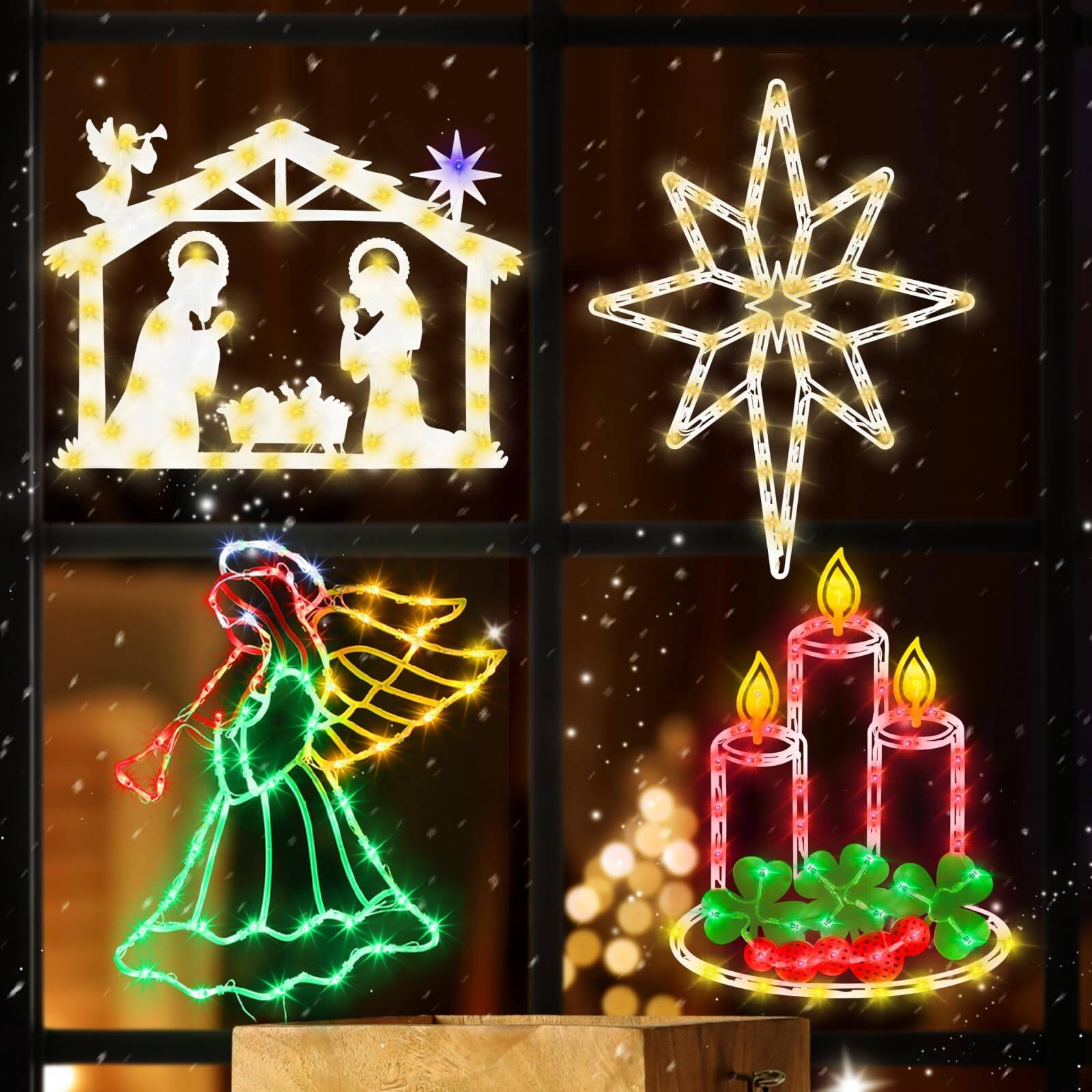 Candle & Nativity & Bethlehem Star & Angel​​