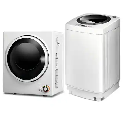 Front. SKONYON - Compact Washer and Electric Dryer Combo for Small Living Spaces - White.