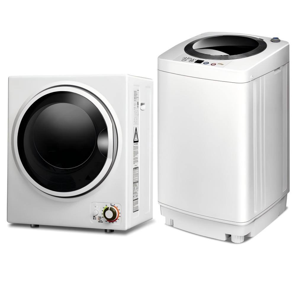 Front. SKONYON - Compact Washer and Electric Dryer Combo for Small Living Spaces - White.