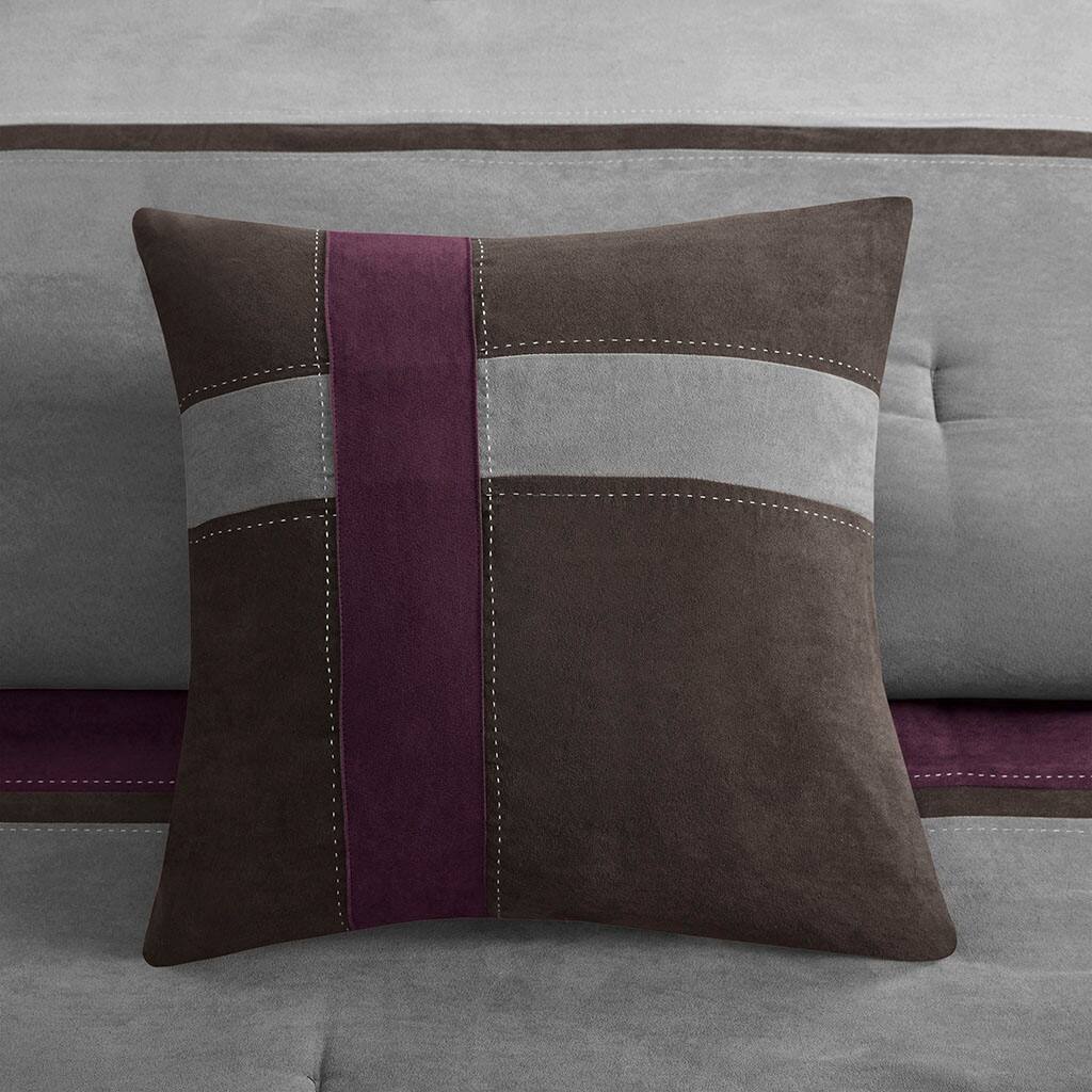 Alt View 2. Gracie Mills - Gracie Mills Kimberly 7-Piece Contemporary Microsuede Comforter Set - Purple.