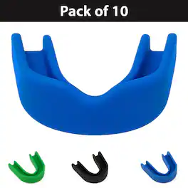 Amber Sporting Goods - Junior Mouthpiece with Case for Kids 5–10, Custom Fit, Hygienic & Durable, Pack of 10 - Blue