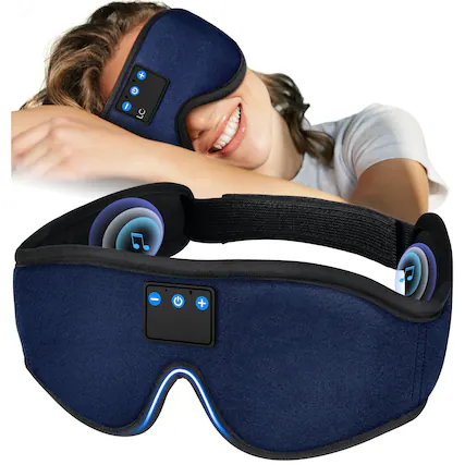 Front. Cedar Assembly - Sleep Headphones Mask Wireless Music Eye Sleeping For Side Sleepers With Ultra-thin Stereo Speakers 【Sleep - Deep Blue.