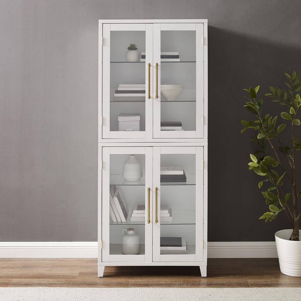 Alt View 7. Crosley Furniture - Roarke Glass Door Kitchen Pantry Storage Cabinet - White.