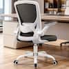 Front. KERDOM - Colorful Mesh Ergonomic Office Chair with Adjustable Lumbar Support & Height, Swivel Desk Chair with Flip-up Arms, Tilt - White.
