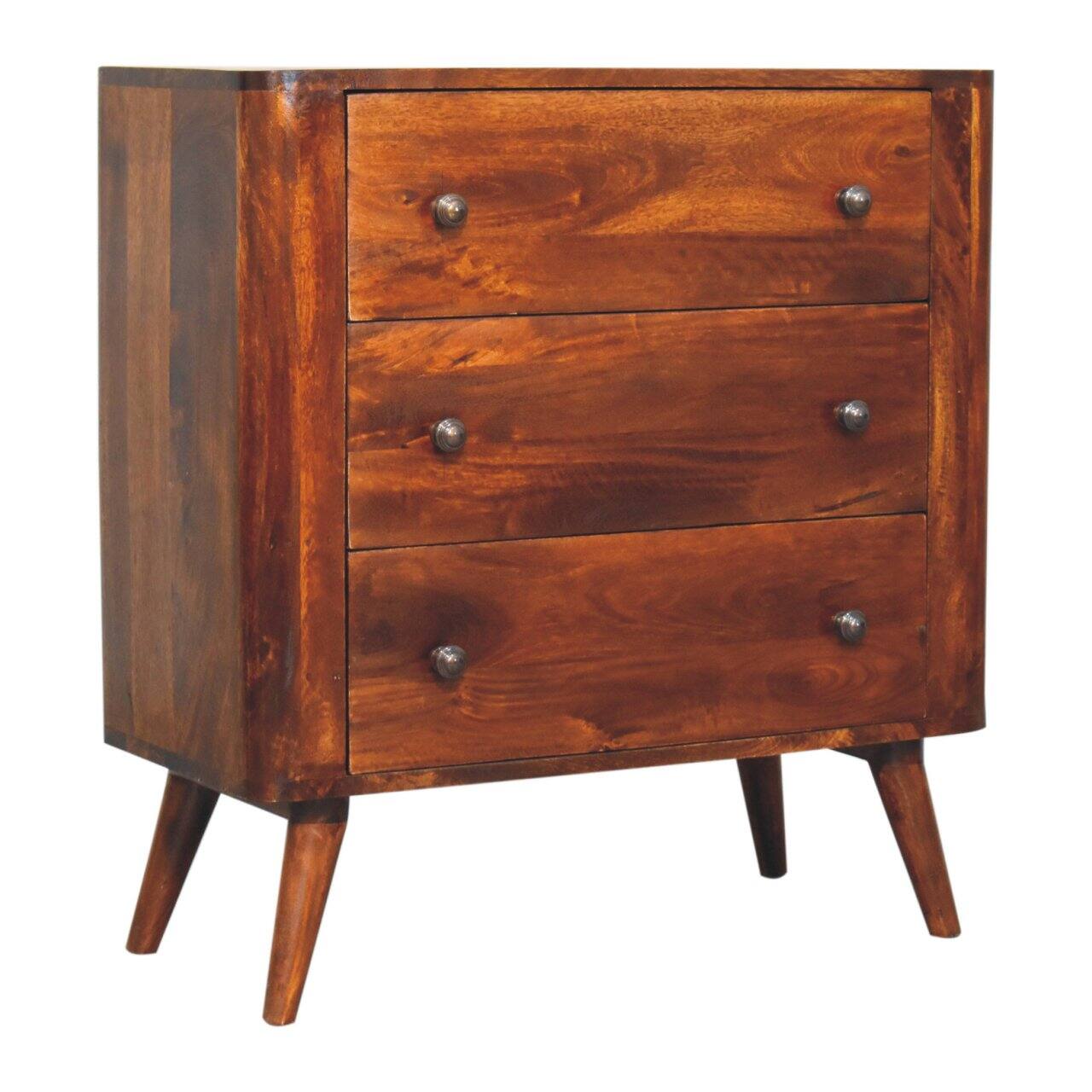 Back. Artisan Furniture - Artisan Furniture Solid Wood Bera Chest, 3 Drawers, Brown - Brown.
