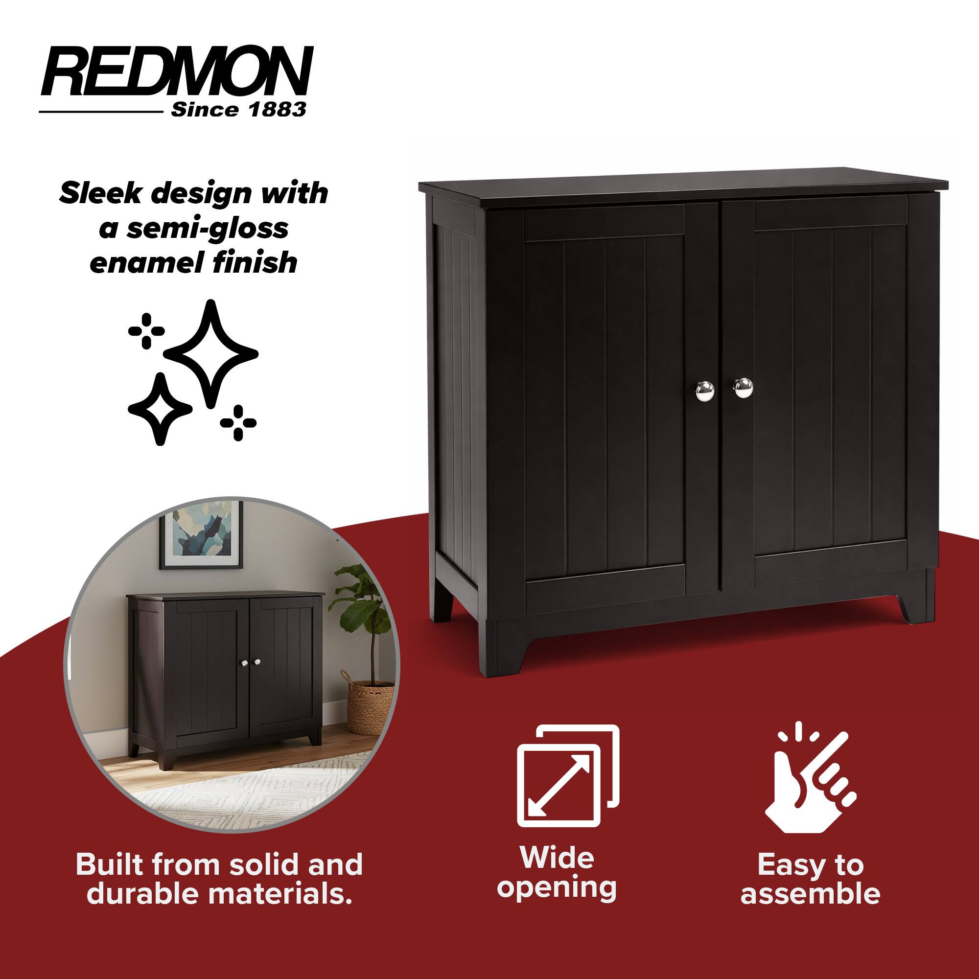 REDMON  
Since 1883  

Sleek design with a semi-gloss enamel finish  
Built from solid and durable materials.  
Wide opening  
Easy to assemble