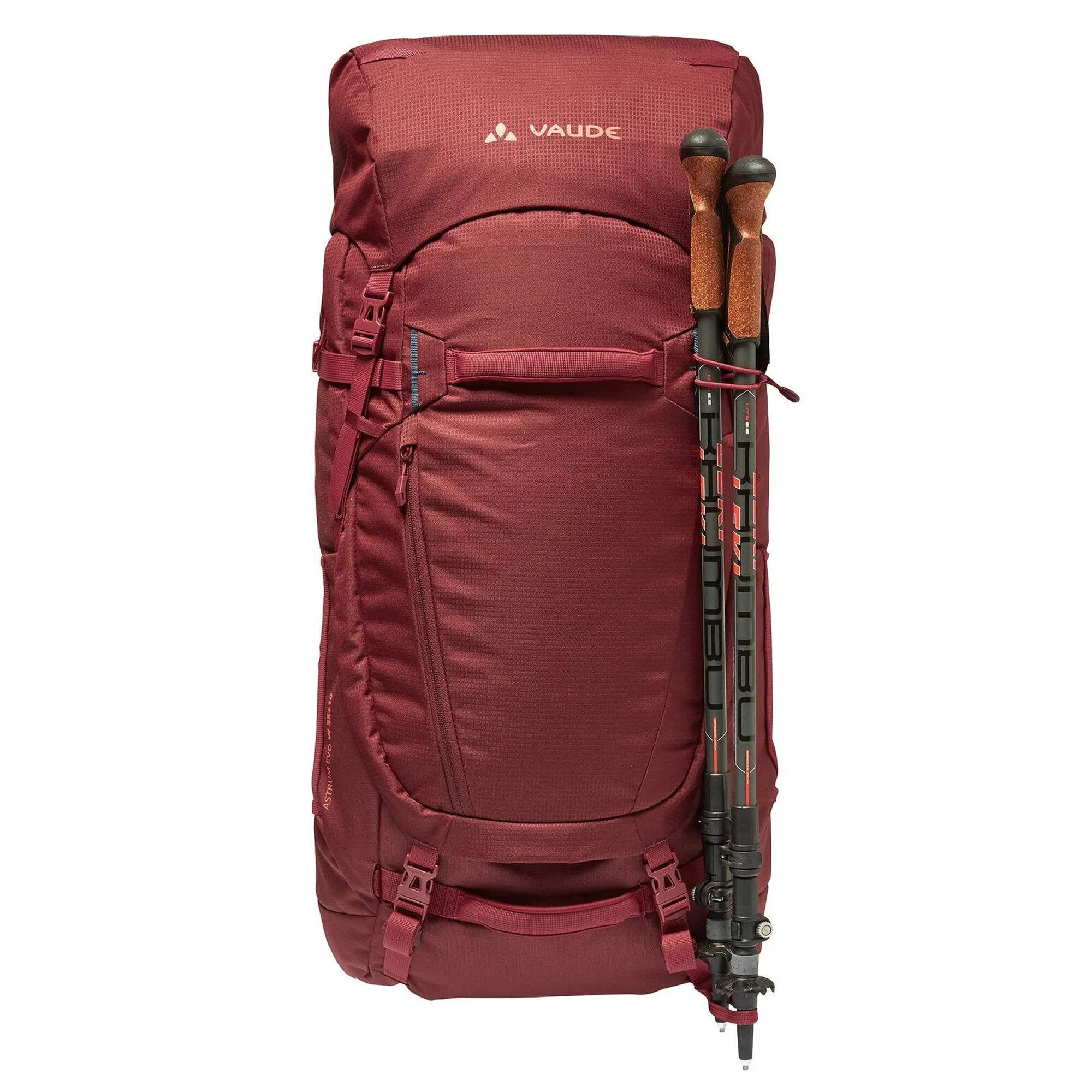Alt View 6. VAUDE - Vaude Women's Astrum EVO 55+10 Trekking Backpack - Dark Cherry - Dark Cherry.