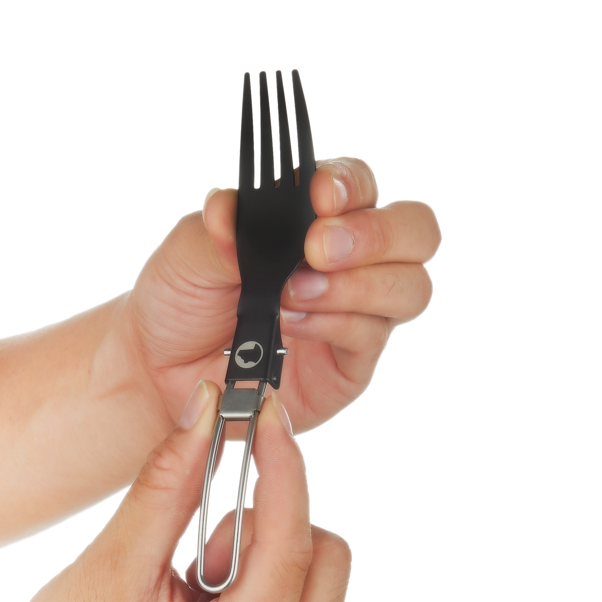 Back. Explorer Bear - Explorer Bear Black Titanium Folding Utensil Set - Lightweight Camping Cutlery with Spoon, Fork & Knife - Black.