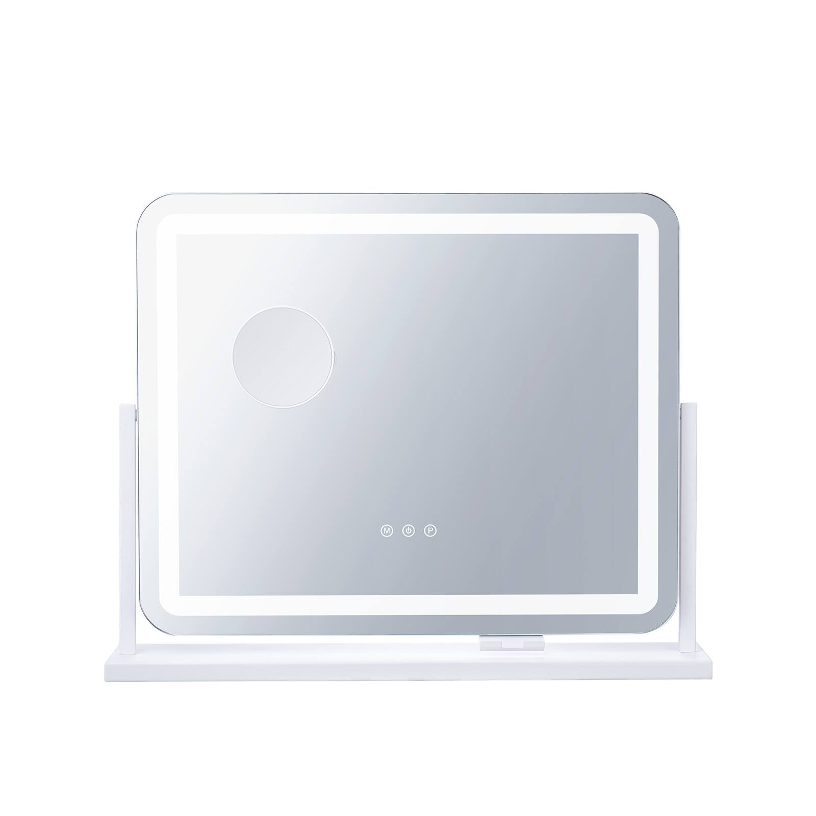 Alt View 5. VEVOR - Vanity Mirror with Lights, Three Color Lighting Modes, Lighted Makeup LED Mirror, and 5X Magnification,USB Port - White.