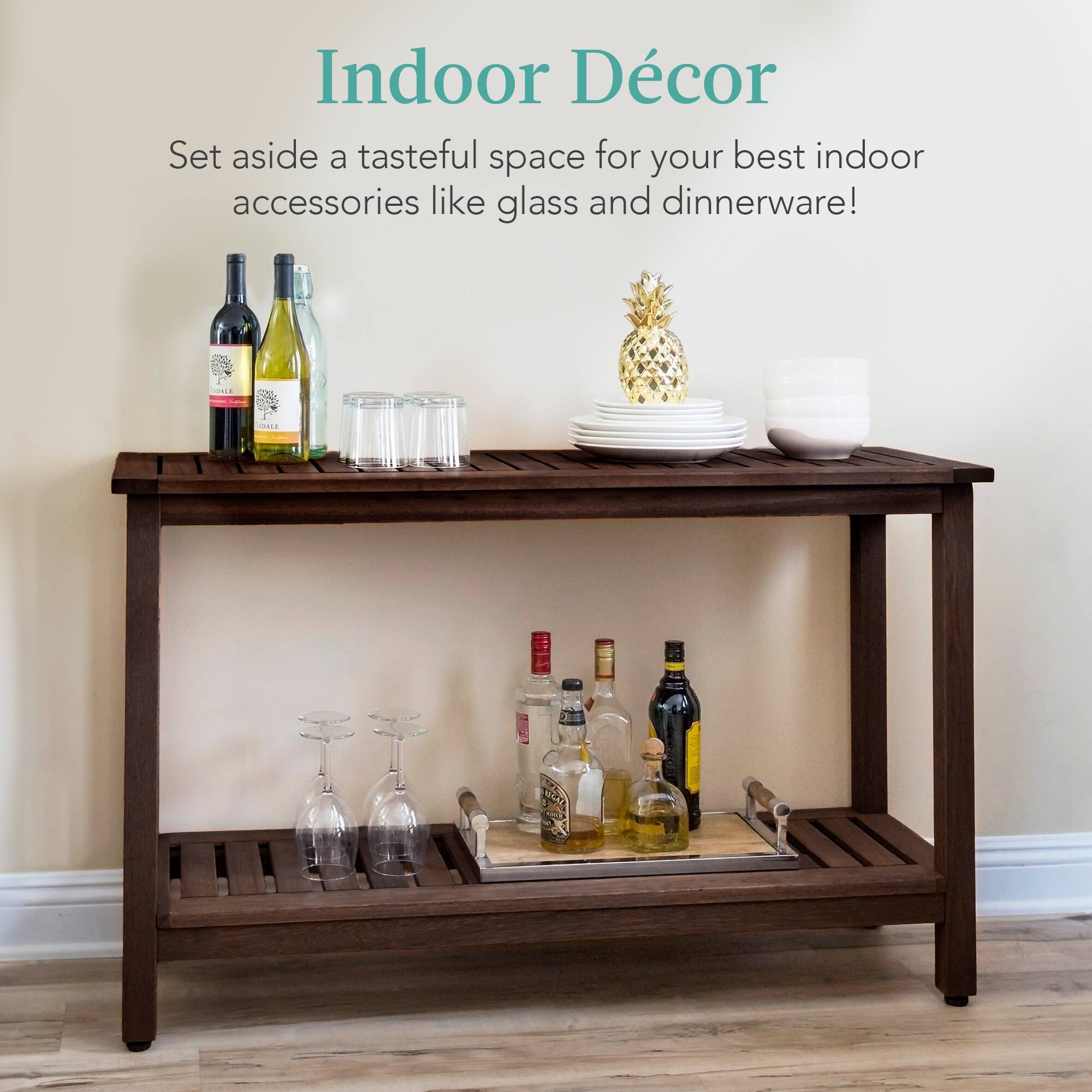 Indoor Décor

Set aside a tasteful space for your best indoor accessories like glass and dinnerware!