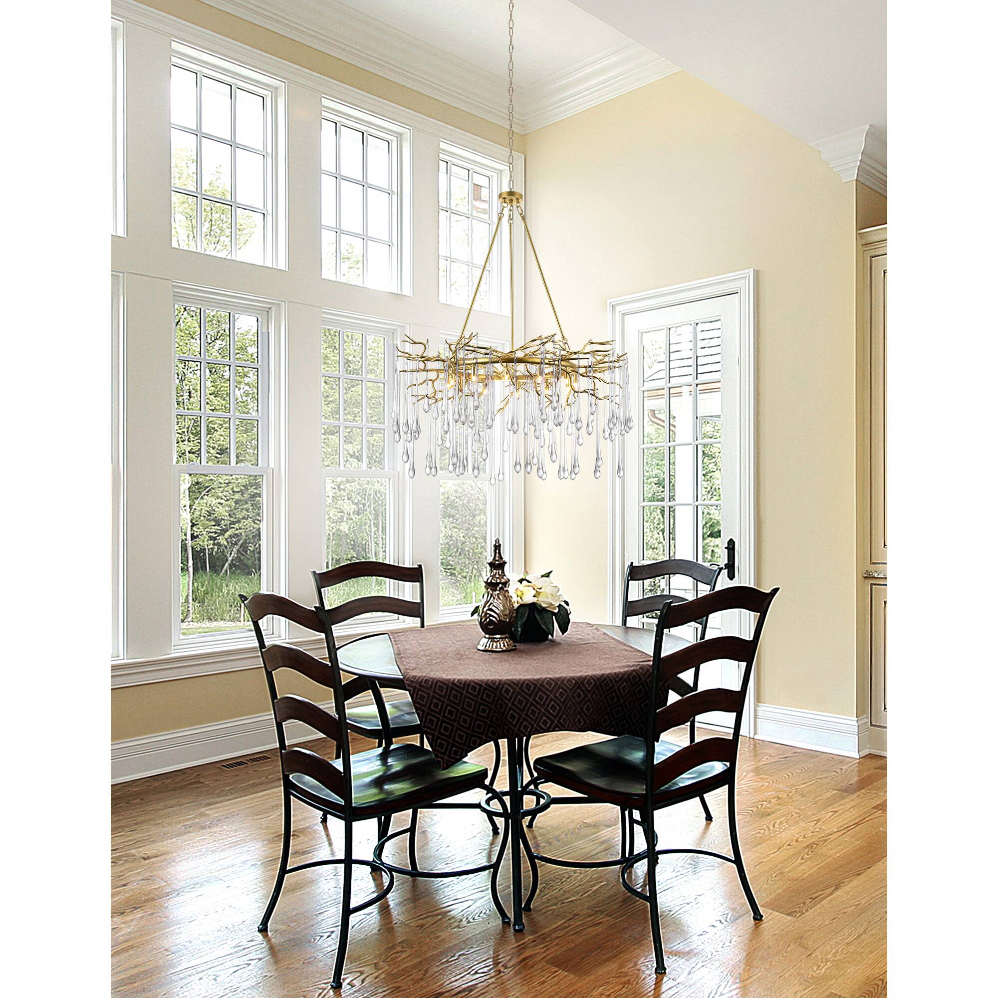 Alt View 2. CWI Lighting - Anita 12 Light Chandelier With Gold Leaf Finish - Gold Leaf.