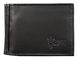 Rico Industries - Arizona State Sun Devils RFID Blocking Shield Black Leather Moneyclip Wallet - Multi
