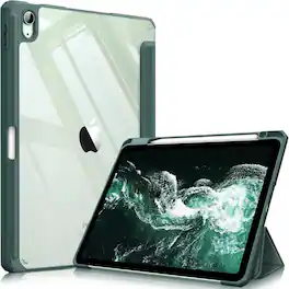 Fintie - Clear Case for iPad Air 11-inch (M4/M3/M2) & iPad Air 4th/5th Gen 10.9 inch | Hybrid Slim Shockproof Shell Cover - Midnight Green