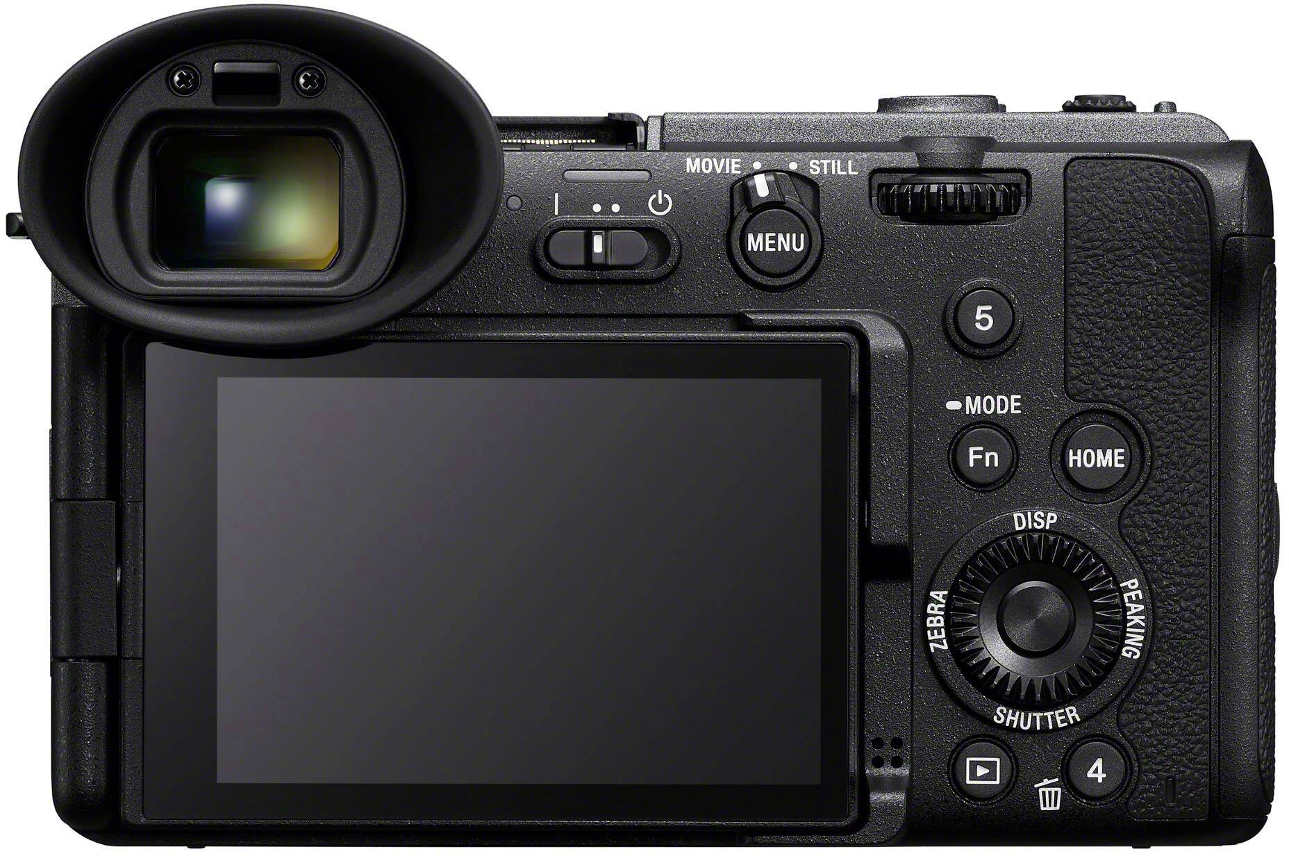 The text on the image reads: "Movie Still Menu 5 Mode Fn Home Zebra Display Shutter Peaking III 4."