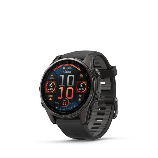 Garmin f nix 8 AMOLED Sapphire GPS Smartwatch 43mm Fiber reinforced polymer Carbon Gray DLC Titanium 010 02903 20 Best Buy