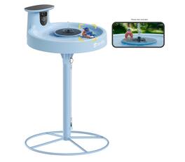BIRDFY - Bird Bath Pro AI with Camera, Solar Powered, 1080P HD Bird Camera Auto Capture Bird Bath Videos - Blue
