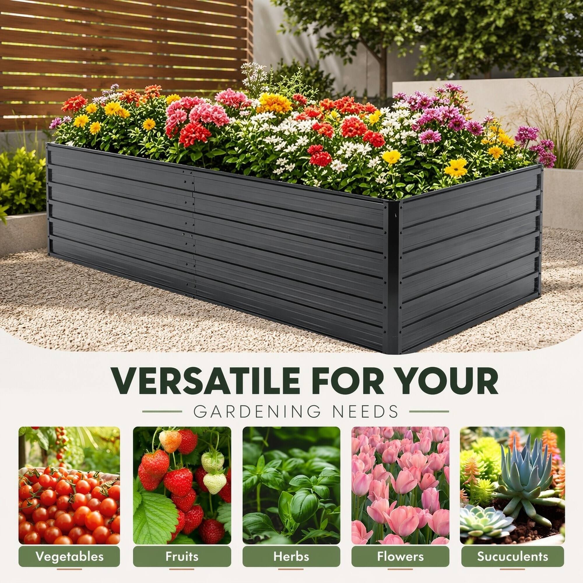 VERSATILE FOR YOUR GARDENING NEEDS

Vegetables  
Fruits  
Herbs  
Flowers  
Succulents