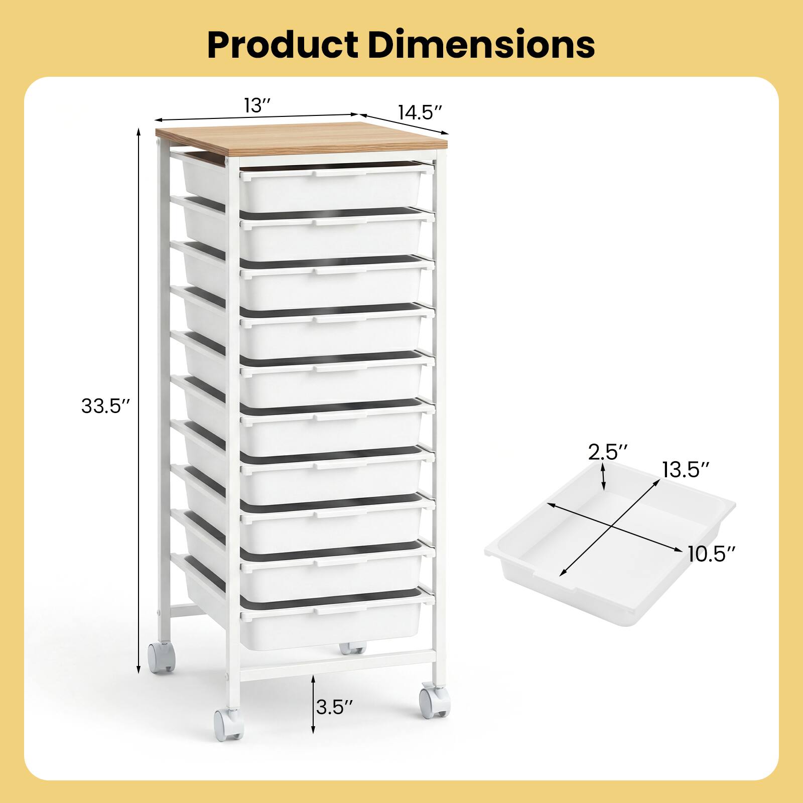 Product Dimensions: 13" x 14.5" x 33.5" x 2.5" x 13.5" x 10.5" x 3.5"