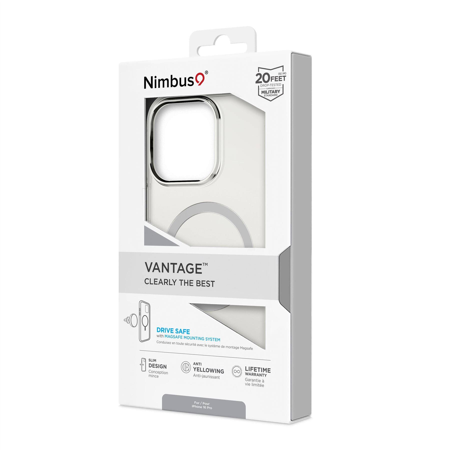 Nimbus®

20 FEET DROP-TESTED MILITARY

VANTAGE™ CLEARLY THE BEST

DRIVE SAFE with MAGSAFE MOUNTING SYSTEM
Conduisez en toute sécurité avec un système de montage MagSafe
montage MagSafe

SLIM DESIGN
Conception mince

ANTI YELLOWING
Anti-jouissance

LIFETIME WARRANTY
Garantie à vie

For Four Phone
iPhone 12 Pro