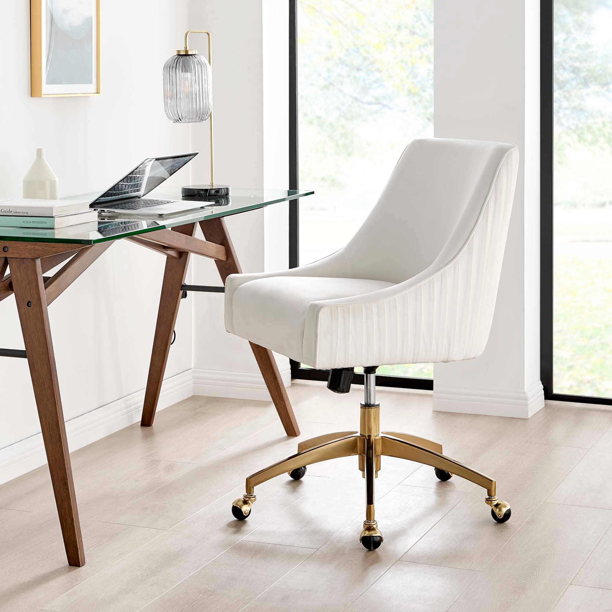 Alt View 2. Modway - Discern Performance Velvet Office Chair by Modway - White.