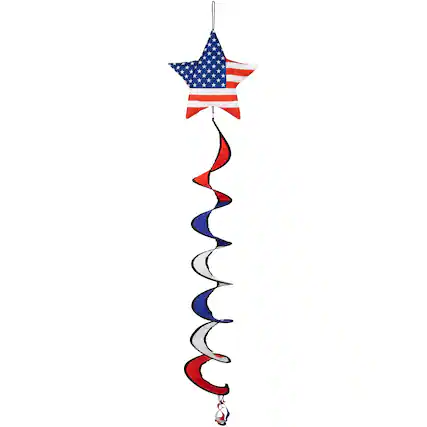 Front. Northlight - 51" Americana Stars and Stripes Outdoor Wind Spinner - Blue.