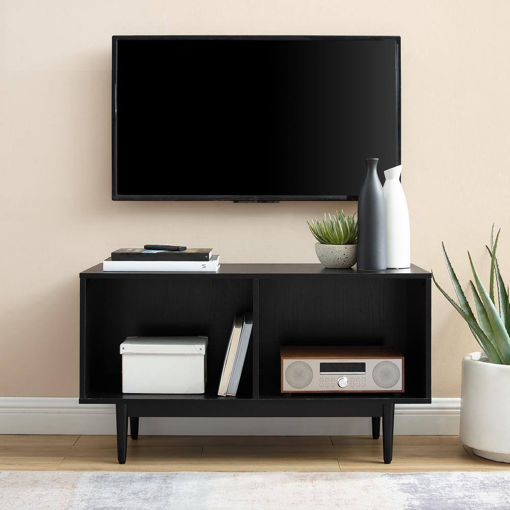 Alt View 6. Crosley Furniture - Liam Medium Record Player Stand With Vinyl Storage - Black.