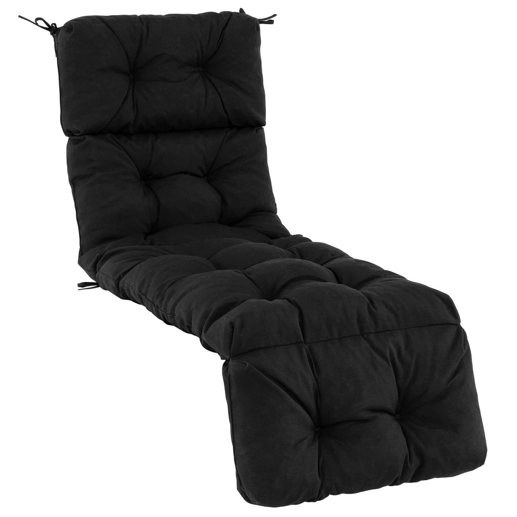 "Costway - 73"" Lounge Chaise Cushion Padded Recliner Cushion Indoor Outdoor - Black" price history on PriceWatchPro