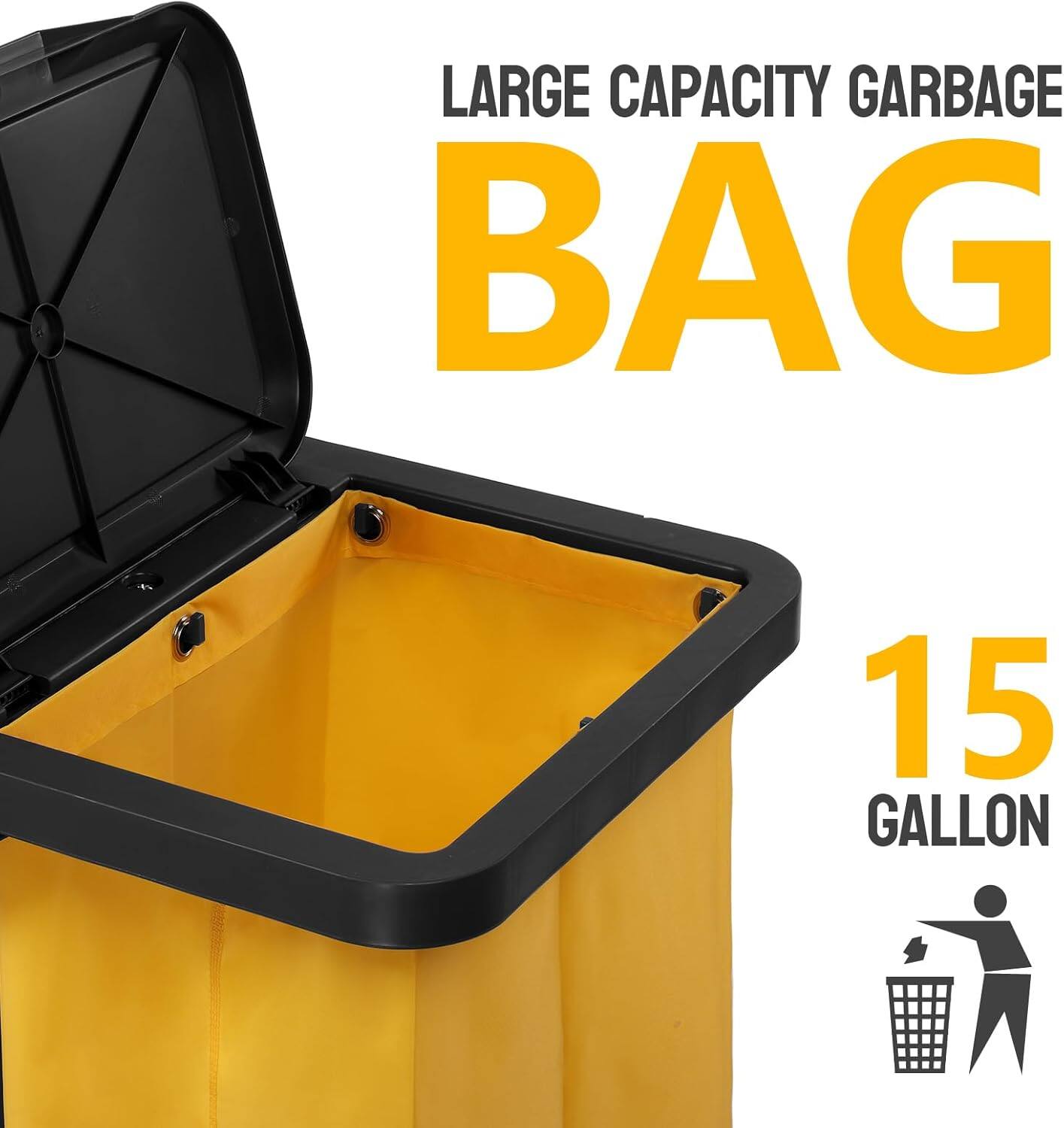 LARGE CAPACITY GARBAGE BAG  
15 GALLON