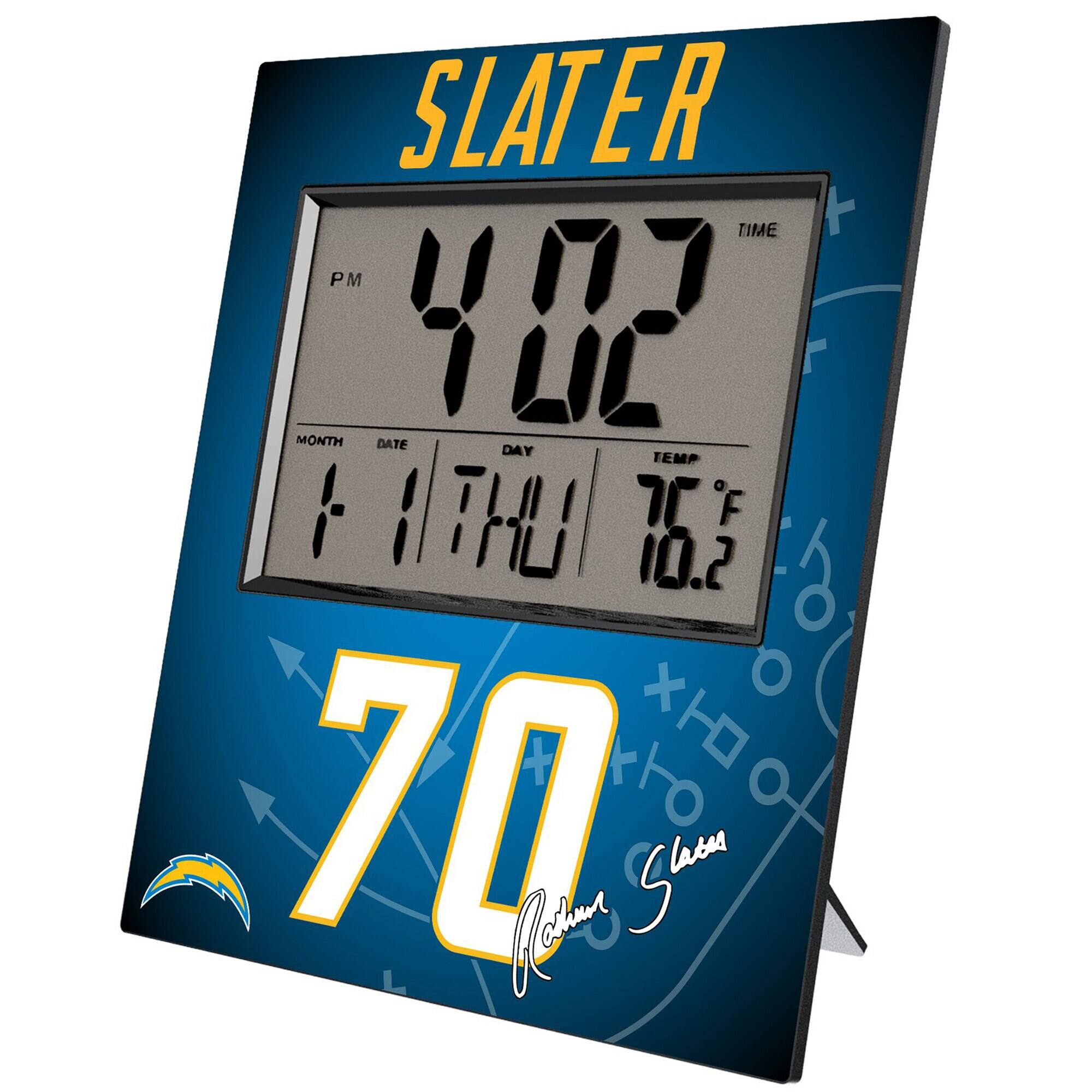 Keyscaper - Rashawn Slater Los Angeles Chargers Digital Desk & Wall Clock - Multicolor