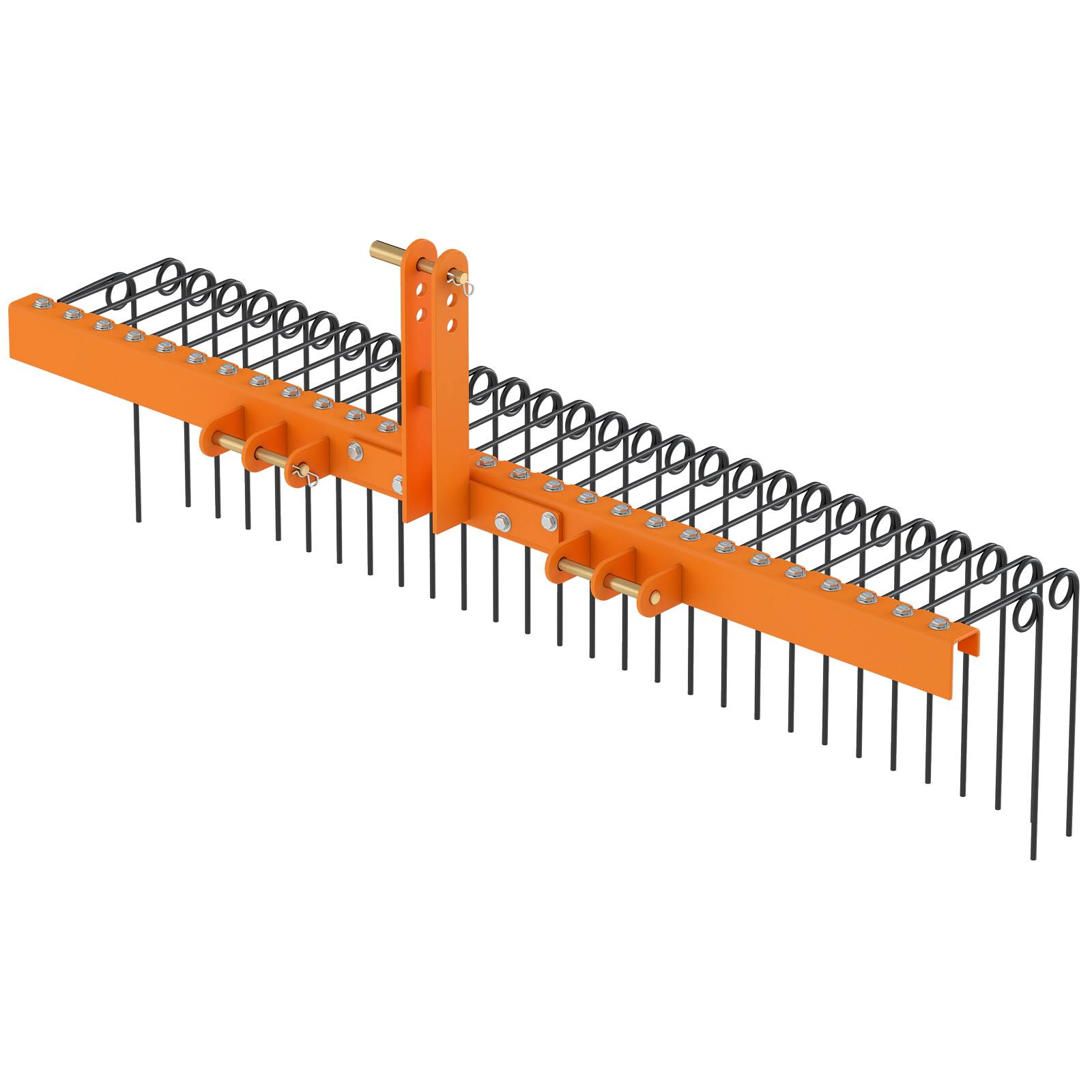Alt View 9. Gymax - Gymax 72''Pine Straw Rake Tow Behind Landscape Rake w/ 30 Metal Coil Tines for Grass Orange & Black - Orange.