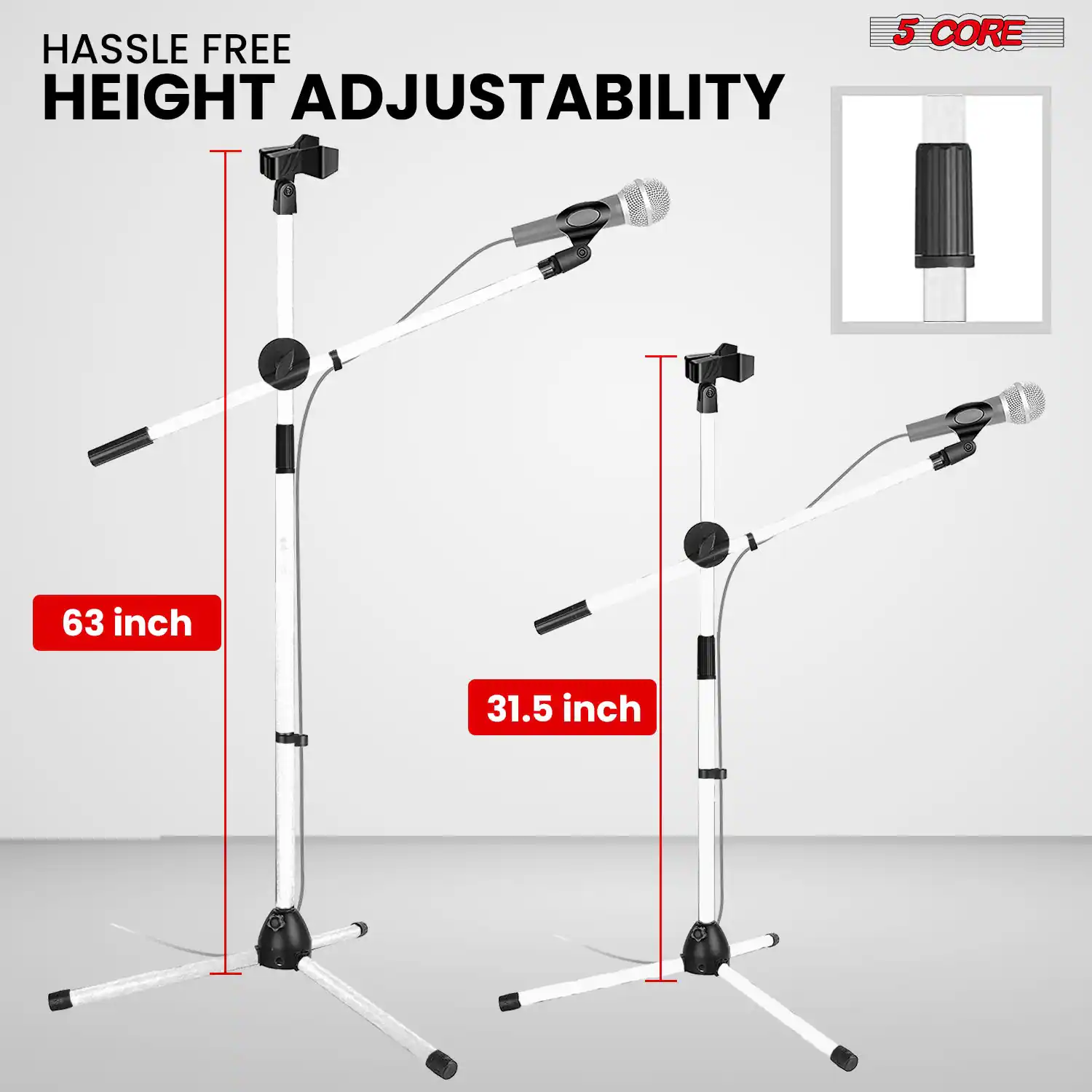 5 CORE, HASSLE FREE HEIGHT ADJUSTABILITY, 63 inch, 31.5 inch
