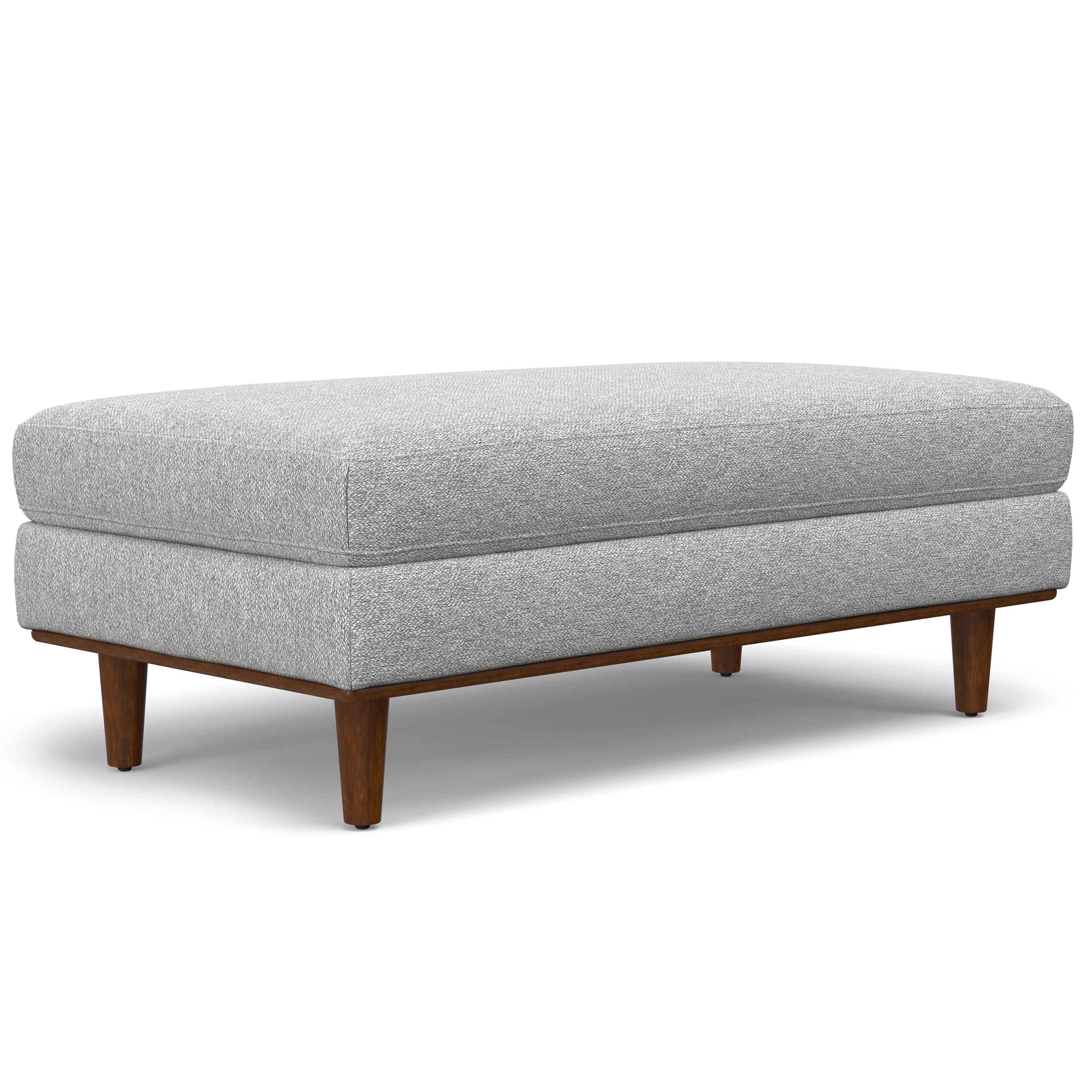 Front. Simpli Home - Morrison Large Rectangular Ottoman - Mist Grey.