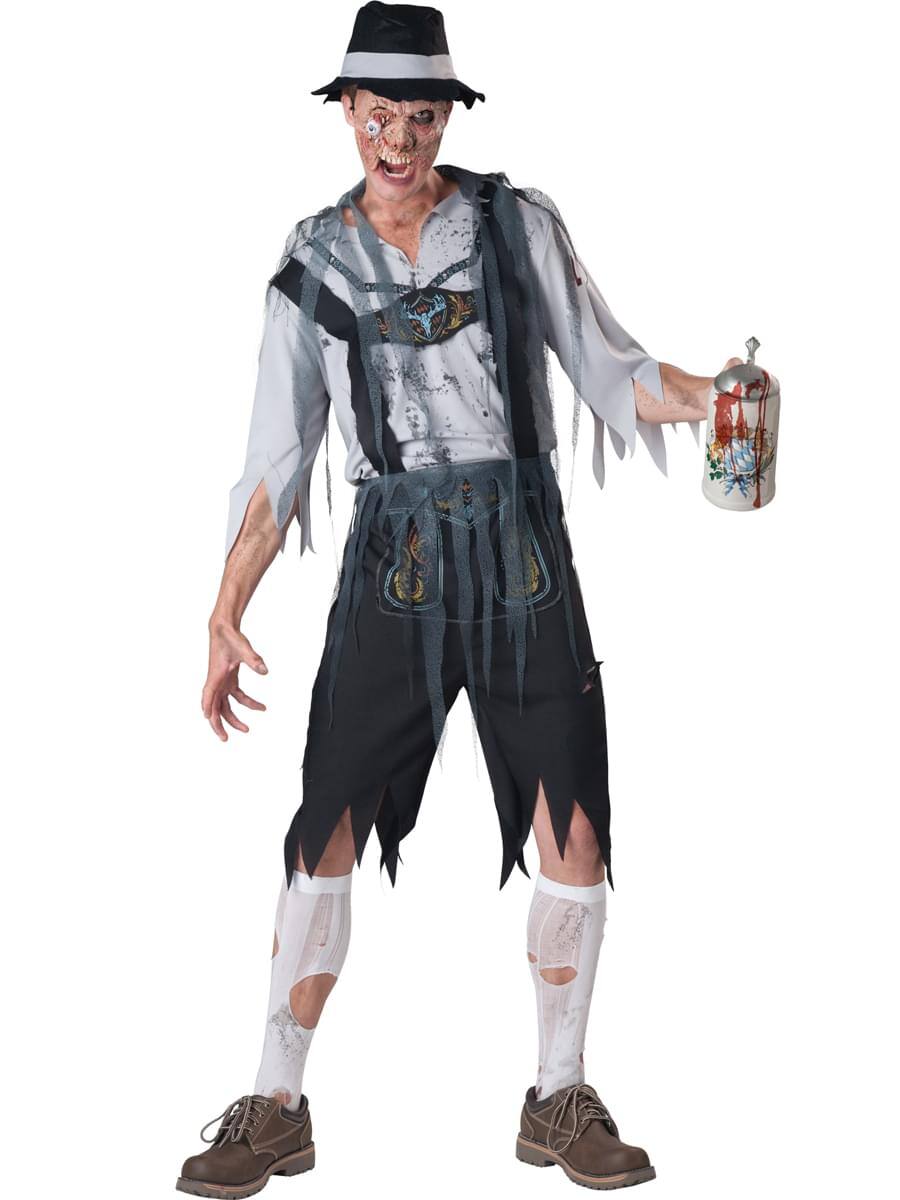 InCharacter - OktoberFeast Zombie Lederhosen Costume Adult X-Large - Black