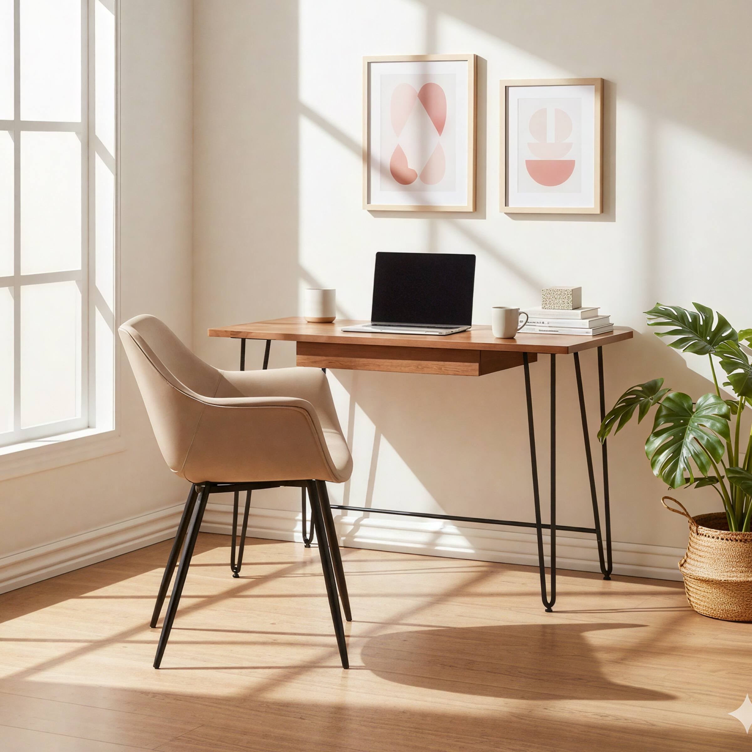 Angle. LeisureMod - Markley Modern Distressed Leather Dining Chair with Iron Legs - Taupe.