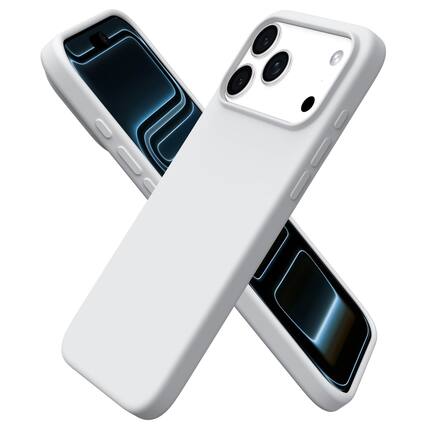 Front. Ornarto - ORNARTO Designed for iPhone 17 Pro Max Case 6.9", Liquid Silicone Soft Gel Shockproof Protective Case-Light Gray - Light Gray.