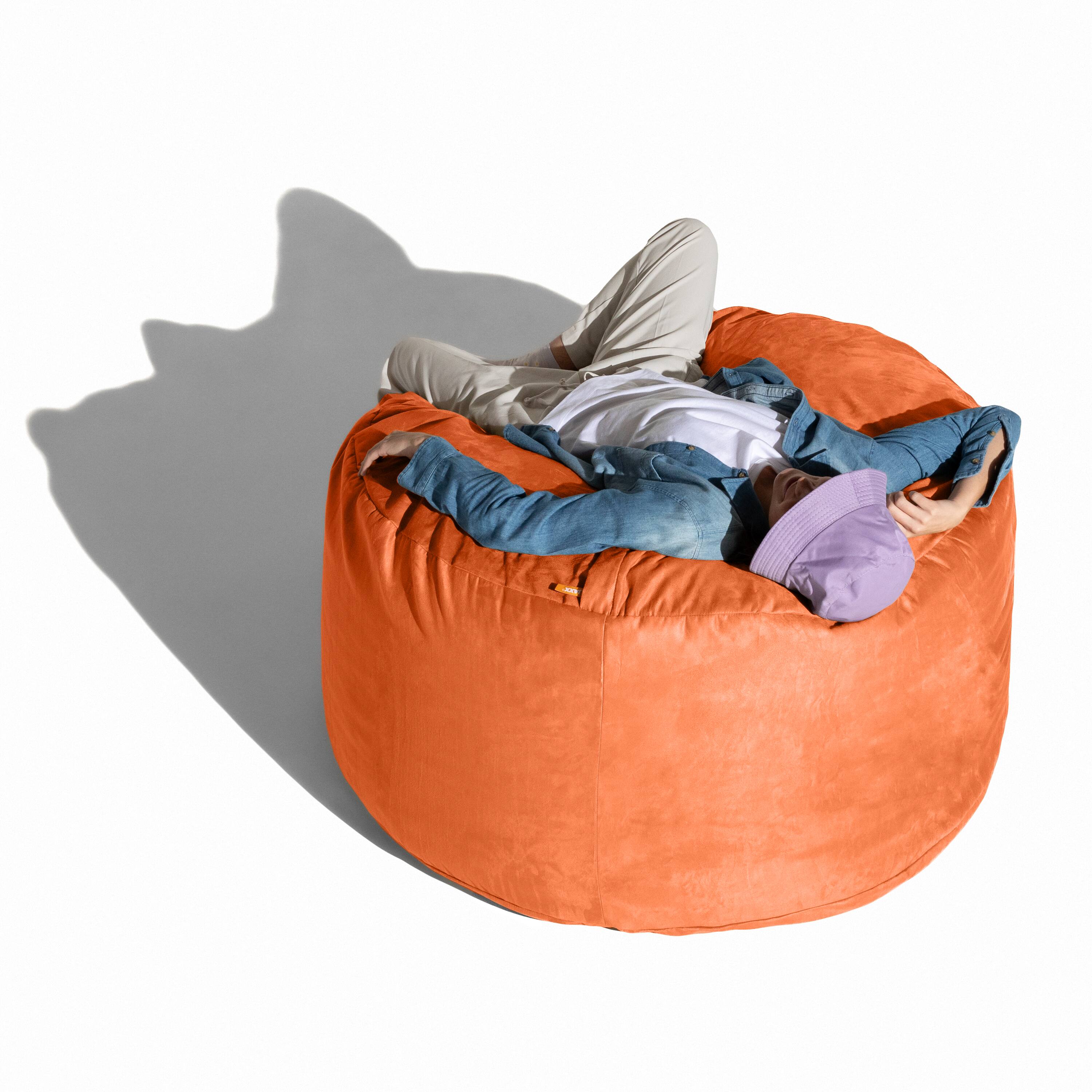 Alt View 6. Jaxx - Jaxx 4 ft Round Bean Bag Chair for Adults, Mandarin - Mandarin.