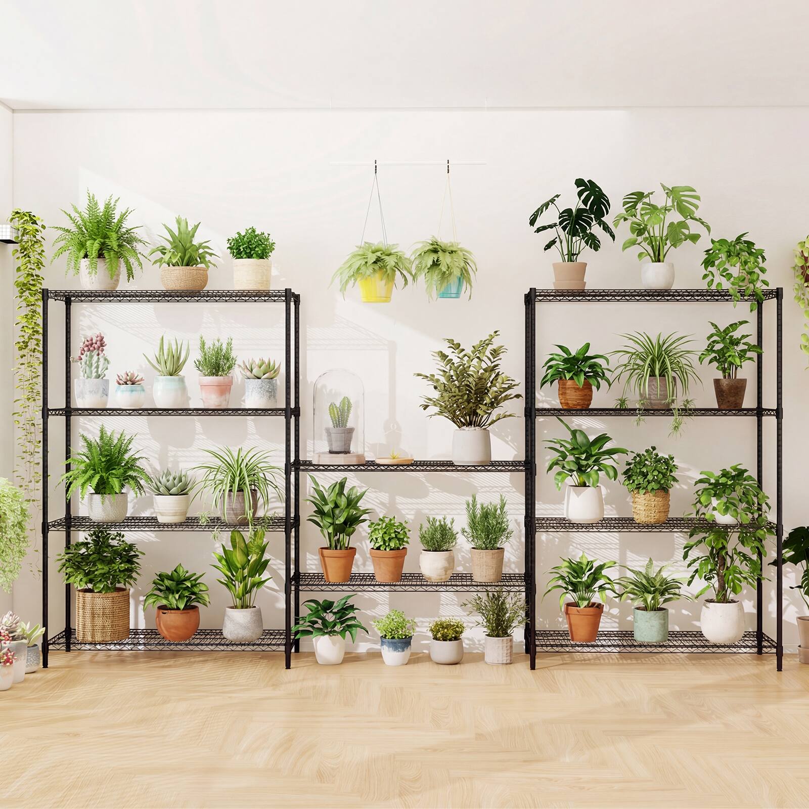 Alt View 8. Gymax - Gymax 5-Tier Metal Storage Shelving Unit 4000 LBS Storage Organizer for Home Kitchen - Black.